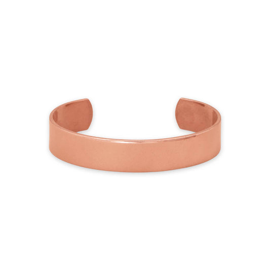 12.5mm Polished Solid Copper Cuff Bracelet
