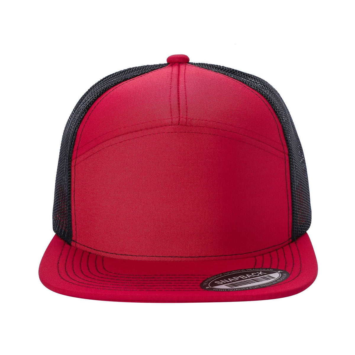 Unbranded 7-Panel Trucker Flat Bill Hat, Blank 7 Panel Mesh Back Cap