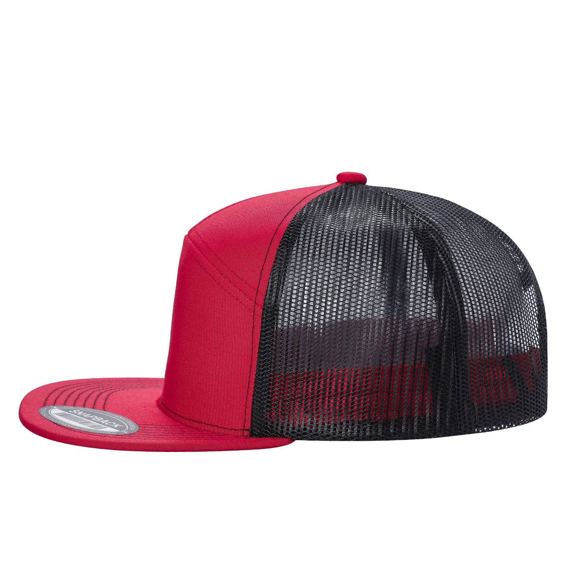 Unbranded 7-Panel Trucker Flat Bill Hat, Blank 7 Panel Mesh Back Cap