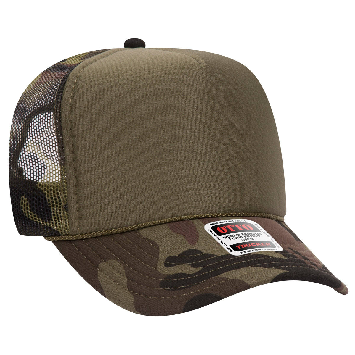 Otto 5-Panel High Crown Foam Trucker Hats, Mesh Back Cap - 39-165