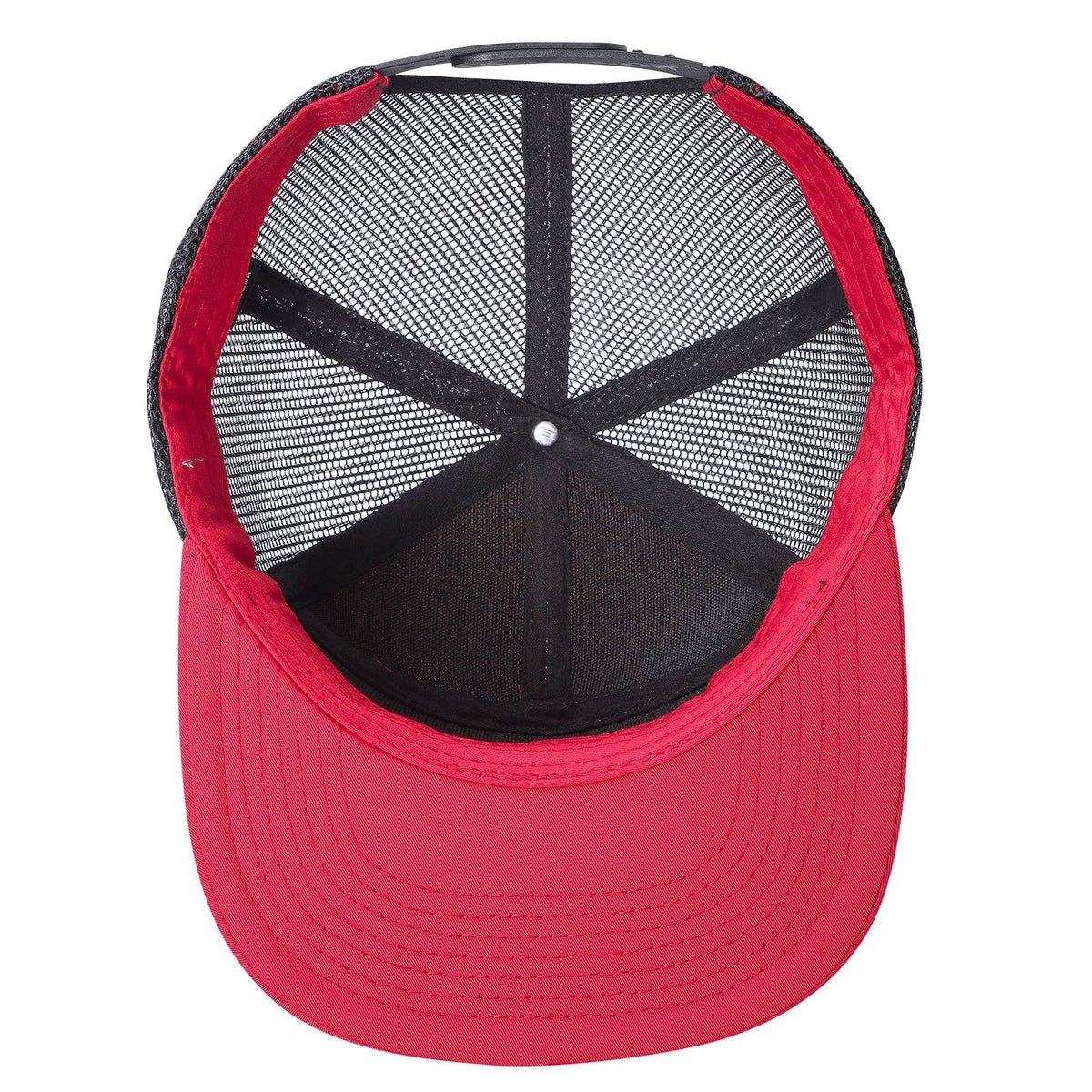 Unbranded 7-Panel Trucker Flat Bill Hat, Blank 7 Panel Mesh Back Cap