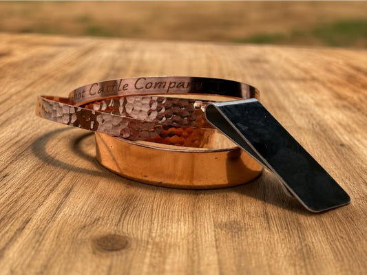 9.9mm Hammered Solid Copper Cuff Bracelet