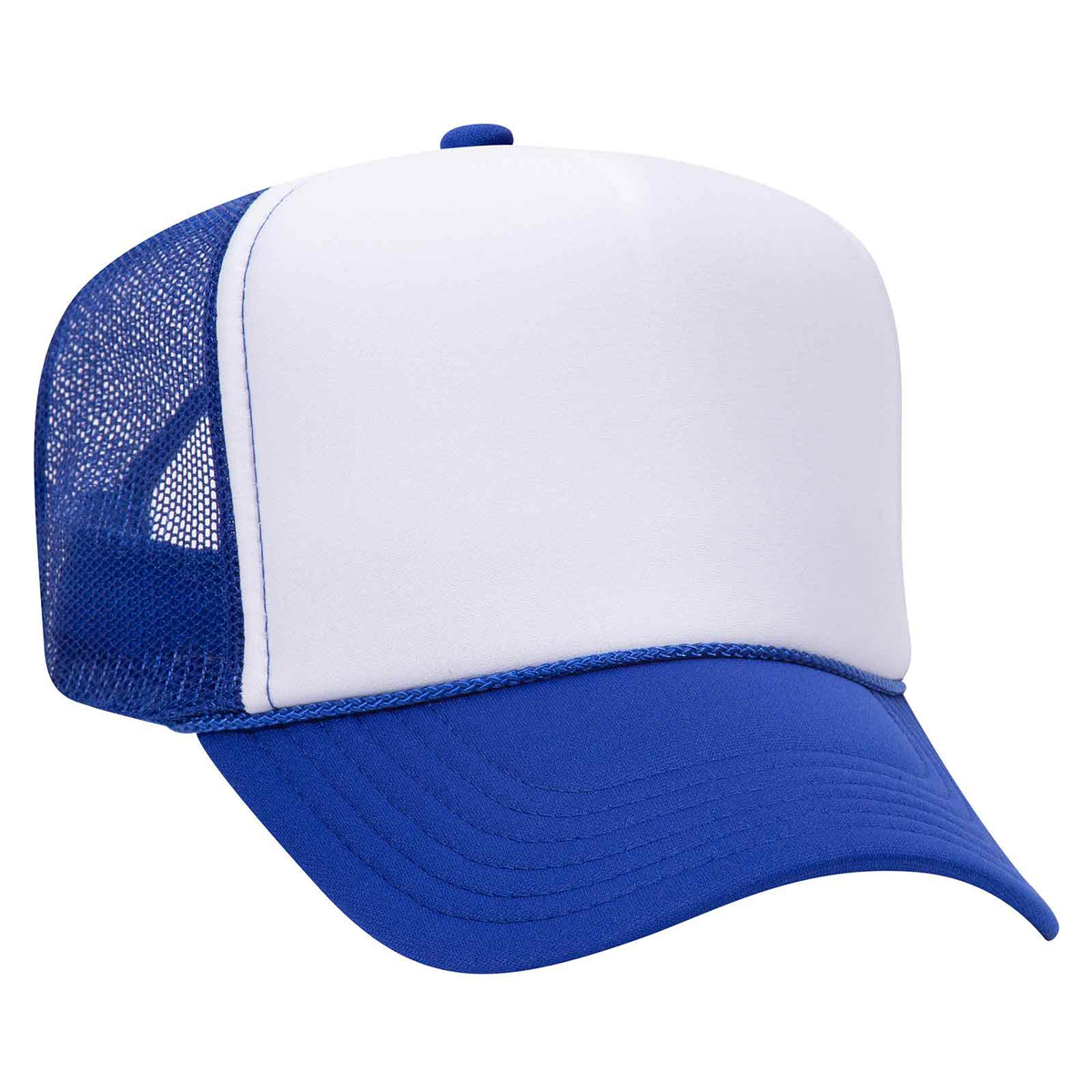 Otto 39-169 5 Panel High Crown Mesh Back Foam Trucker Hat, Polyester Foam Cap